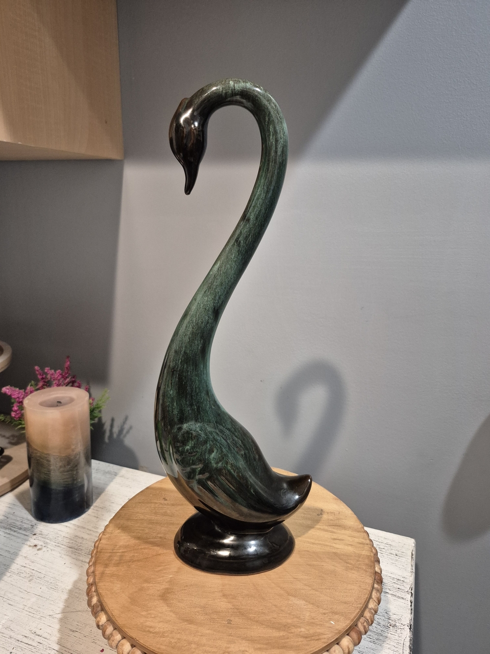 Vintage Blue Mountain Pottery 14.5" Swan Figurine - Mint Condition